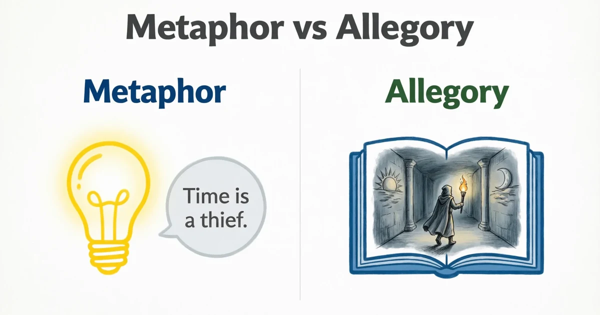 Metaphor vs allegory comparison with examples