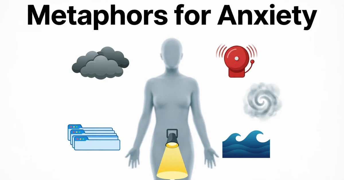 Metaphors for anxiety shown with icons