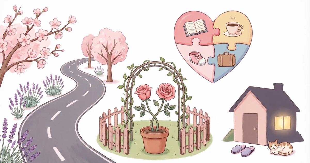 visual illustration showing different metaphors for marriage like journey, garden, and partnership
