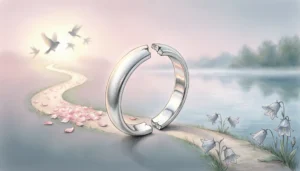 symbolic illustration representing metaphors for divorce with two separate life paths