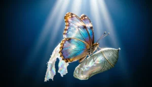 butterfly emerging from cocoon as a metaphor for transformation