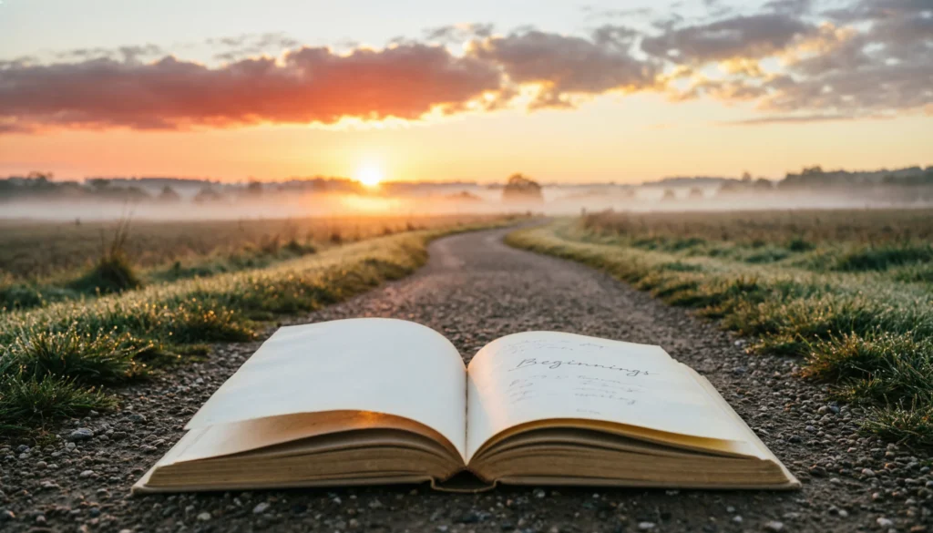 Metaphors for fresh beginnings illustrated with sunrise and open road