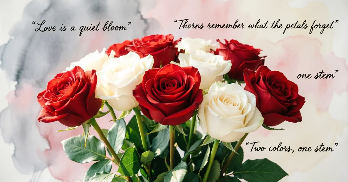 Creative metaphors for roses illustrated with blooming and wilted roses