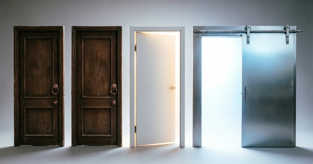 Metaphorical doors showing opportunity, choices, and new beginnings