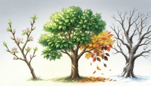 metaphors for aging illustrated with seasons of life tree