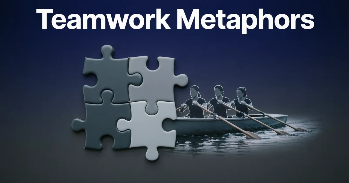 metaphors for teamwork at work visual showing collaboration and unity