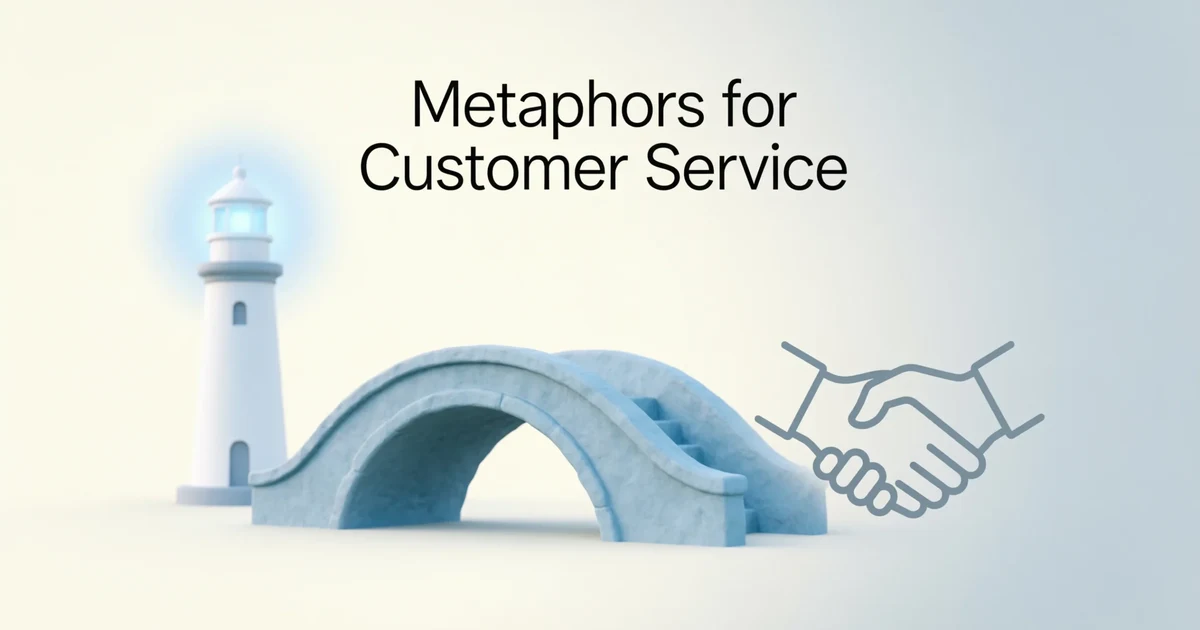 metaphors for customer service explained with bridge lighthouse and support concept