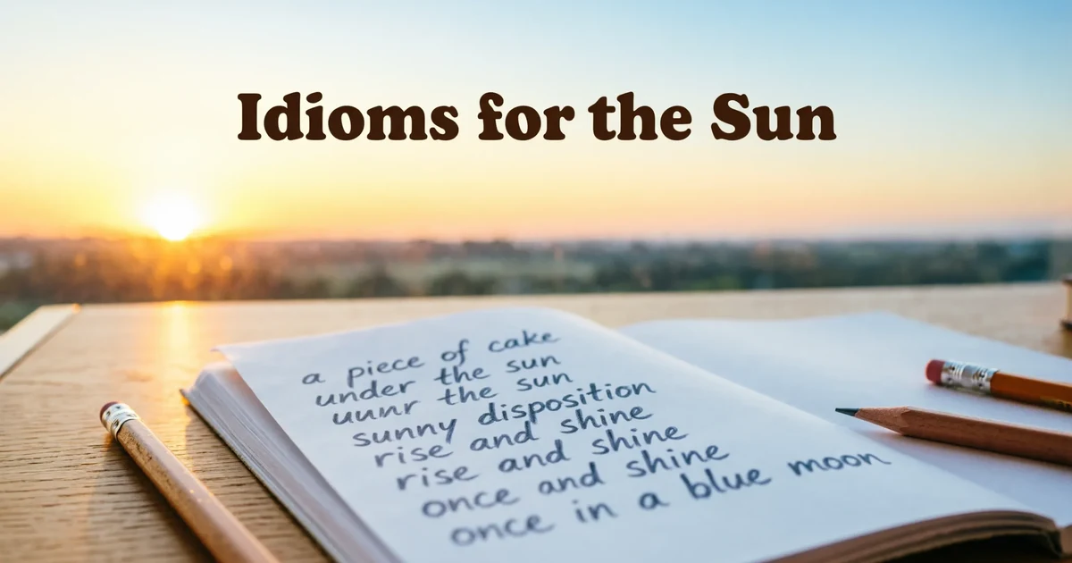 Idioms for the sun explained with meanings and examples for students, writers, and ESL learners.