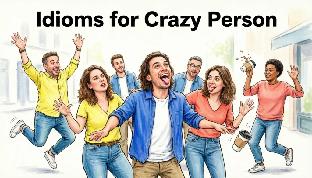 idioms for crazy person meanings and examples in English