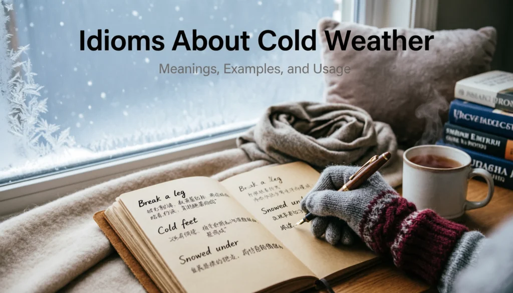 Idioms about cold weather meanings and examples.