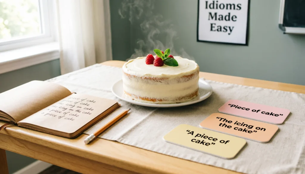 Idioms about cake with meanings and examples