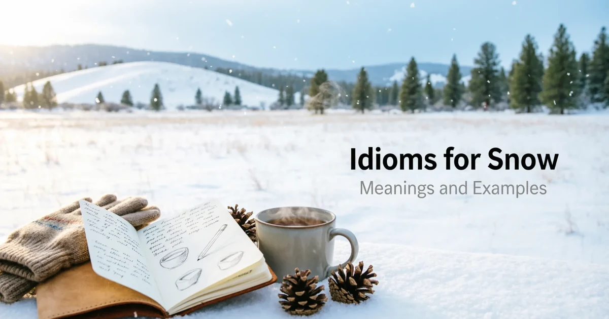 Idioms for snow with meanings and examples for students, writers, and ESL learners