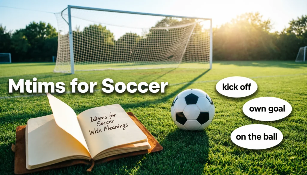 Idioms for soccer with meanings and examples for students and ESL learners