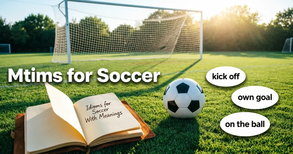 Idioms for soccer with meanings and examples for students and ESL learners