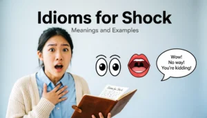 Idioms for shock with meanings and examples for students and ESL learners
