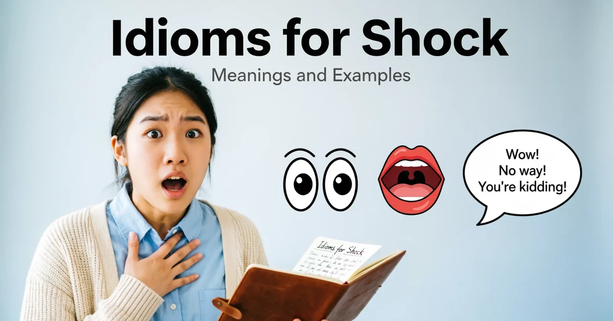 Idioms for shock with meanings and examples for students and ESL learners