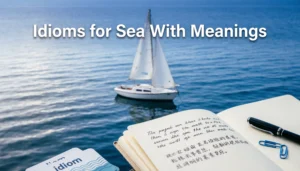 Idioms for sea with meanings and examples for students and ESL learners