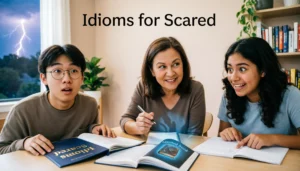 Idioms for scared explained with meanings and examples for students, writers, and ESL learners.