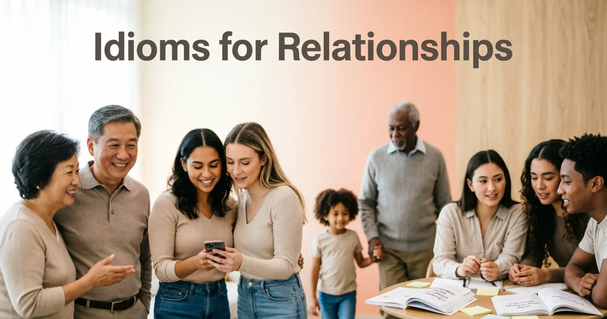 Idioms for relationships with meanings and examples for students, writers, and ESL learners